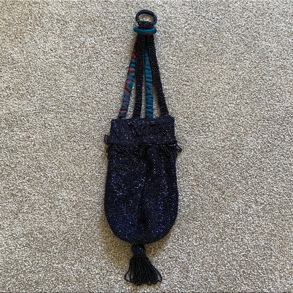 Vintage 1920s Flapper Hand Beaded Pouch Purse - Picture 5 of 11